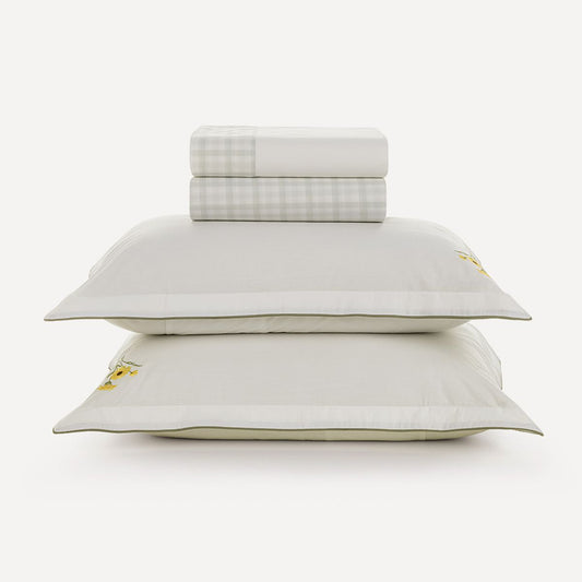 Florata King Bed Sheet Set – 200 Thread Count – 100% Cotton – White
