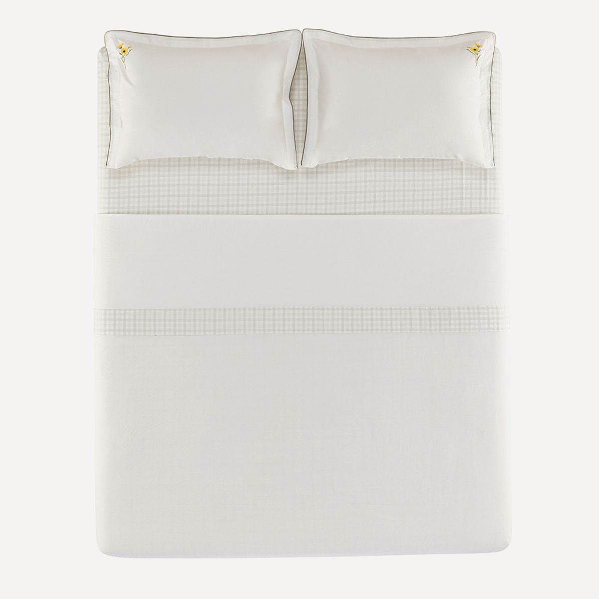 Florata King Bed Sheet Set – 200 Thread Count – 100% Cotton – White