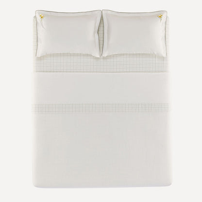 Florata King Bed Sheet Set – 200 Thread Count – 100% Cotton – White