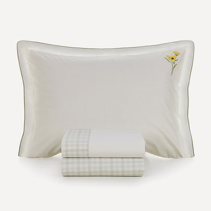 Florata King Bed Sheet Set – 200 Thread Count – 100% Cotton – White