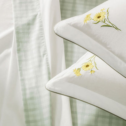 Florata King Bed Sheet Set – 200 Thread Count – 100% Cotton – White