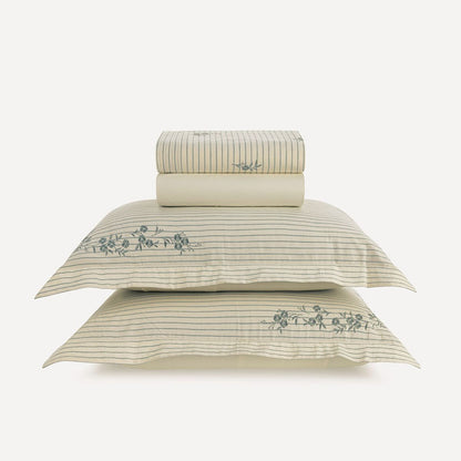 Elise Queen Bed Sheet Set – 200 Thread Count – Embroidered