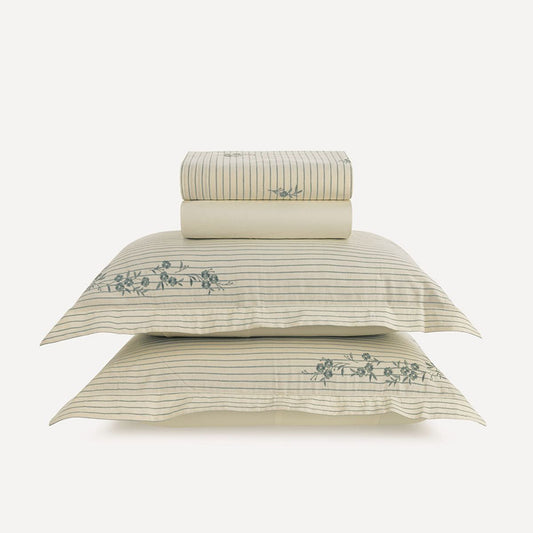 Elise Queen Bed Sheet Set – 200 Thread Count – Embroidered