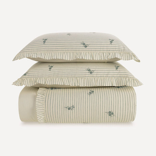 Elise 200 Thread Count Embroidered Double Bedspread with 2 Pillow Shams