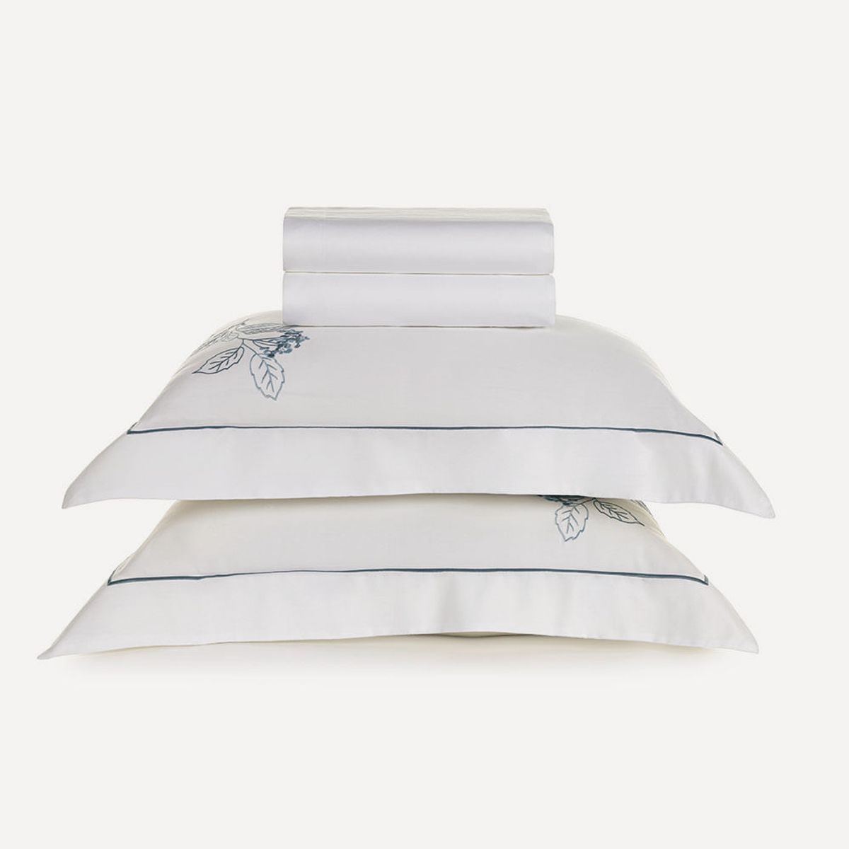Aster Double Bed Sheet Set – 300 Thread Count – 100% Cotton – Embroidered