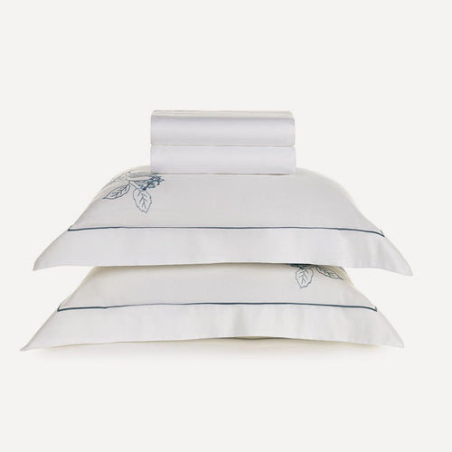 Aster Double Bed Sheet Set – 300 Thread Count – 100% Cotton – Embroidered