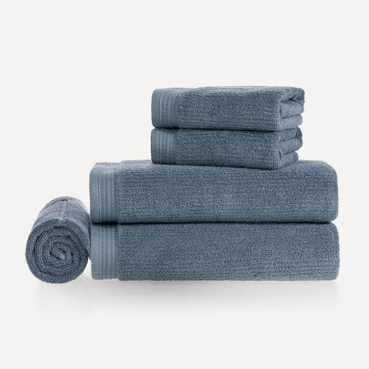 Imperial Giant 5-Piece Combed Cotton Bath Towel Set – Serene Blue – 3 Colours