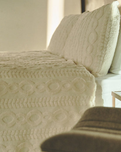 Cable Knit Fleece Duvet Set