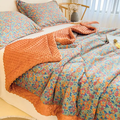 Floral Velvet Quilt - Textured & Soft