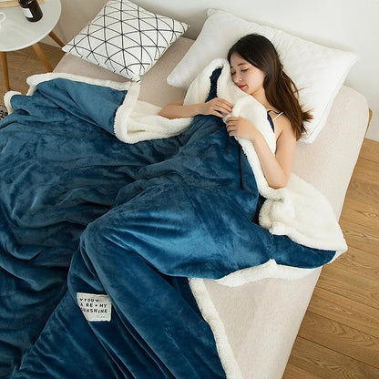 Cozy Sherpa Fleece Sofa Blanket