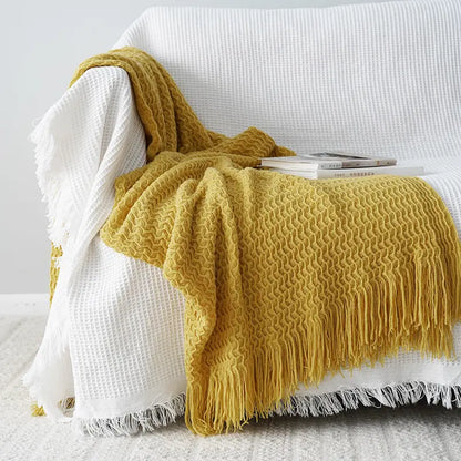 Nordic Knit Sofa Blanket | Cozy Couch Throw