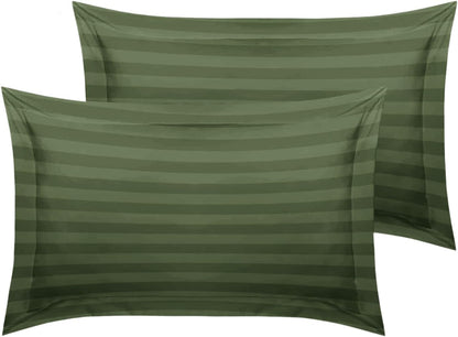 MOONLIGHT20015 Double Duvet Set Reversible Stripes Satin Double Bedding Set with 2 Pillowcases Soft Hypoallergenic Duvet Cover (Grey 200x200 CM)