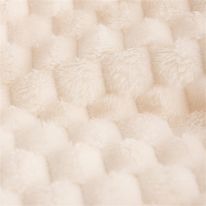Milky White Waffle Plush Blanket