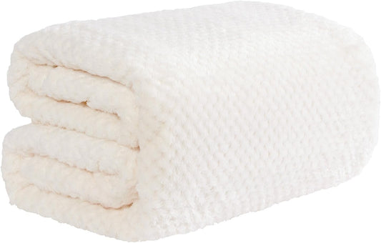 Dreamscene Sofa Throw Blanket, Soft Cosy Warm Honeycomb Waffle Fluffy Fleece Blankets for Bed Single Bed Throws Faux Fur Charcoal Grey Throw for Sofa, 125 x 150cm