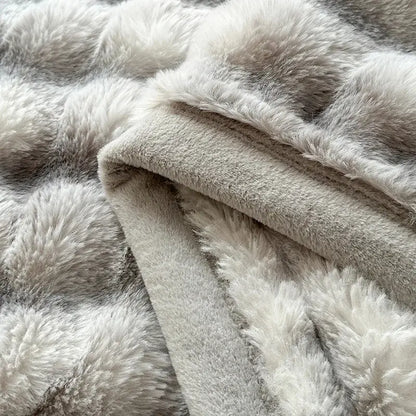 Soft Faux Rabbit Fleece Throw Blanket