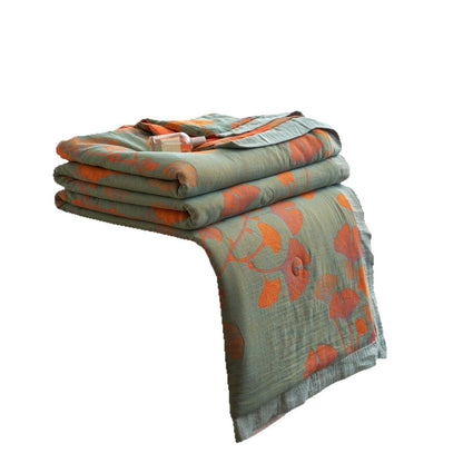 Ginkgo Leaf Cotton Quilt Reversible