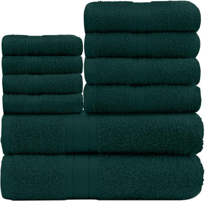 GC GAVENO CAVAILIA 10 Piece Towel Bale Set | Quick Drying Cotton Towel Highly Absorbent 450 GSM Silver Towels Set | Bathroom Towels Bale Set 4x Face 4x Hand 2x Bath Towels