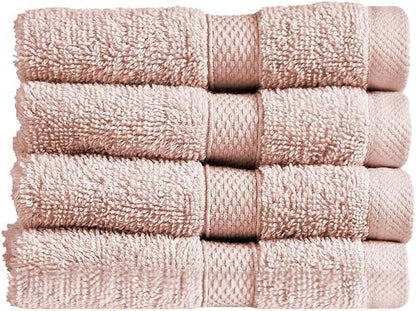 Christy Refresh Bathroom Towel Set | Set of 4 | 2 Bath 2 Hand | Quick Dry | Gentle Pastel Tones | Soft Absorbent Shower Towels | 100% Cotton 550GSM | Driftwood Brown