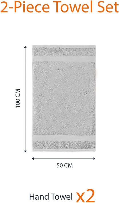 Amazon Basics 2 Bath towel for bathroom, Fade Resistant 100% Cotton Bath Towels, soft absorbent, 2-Pack (70x140 cm), Grey