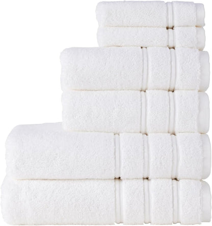 Christy Antalya Large Bath Towels | Set of 6 | 100% Turkish Cotton | 600GSM | Soft Plush Luxury Towel Set | 2 Bath Towels 2 Hand Towels 2 Face Cloths | Quick Dry | Denim Blue