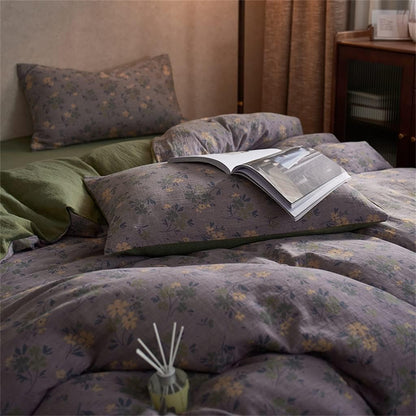 Olive Bloom Cotton Gauze Bedding Set(4 PCS)