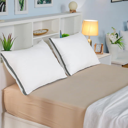 Utopia Bedding Pillows 2 Pack Queen Size, (Navy) Hotel Quality Pillows, Brushed Fabric, Bed Pillow for Back, Stomach or Side Sleepers - 18 x 26 inch / 45 x 66 cm