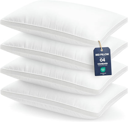 Utopia Bedding Pillows 2 Pack Queen Size, (Navy) Hotel Quality Pillows, Brushed Fabric, Bed Pillow for Back, Stomach or Side Sleepers - 18 x 26 inch / 45 x 66 cm