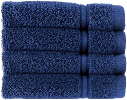 Christy Antalya Large Bath Towels | Set of 6 | 100% Turkish Cotton | 600GSM | Soft Plush Luxury Towel Set | 2 Bath Towels 2 Hand Towels 2 Face Cloths | Quick Dry | Denim Blue