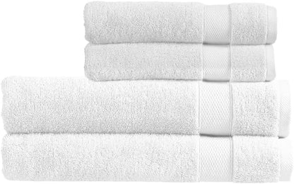 Christy Refresh Bathroom Towel Set | Set of 4 | 2 Bath 2 Hand | Quick Dry | Gentle Pastel Tones | Soft Absorbent Shower Towels | 100% Cotton 550GSM | Driftwood Brown