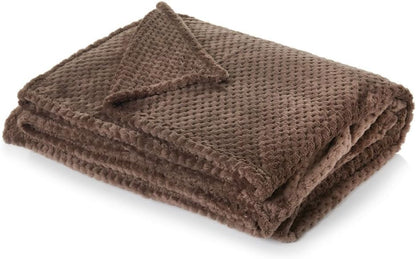 Dreamscene Sofa Throw Blanket, Soft Cosy Warm Honeycomb Waffle Fluffy Fleece Blankets for Bed Single Bed Throws Faux Fur Charcoal Grey Throw for Sofa, 125 x 150cm