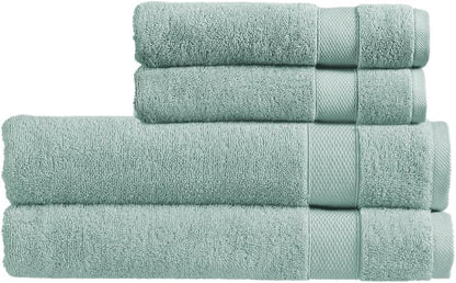 Christy Refresh Bathroom Towel Set | Set of 4 | 2 Bath 2 Hand | Quick Dry | Gentle Pastel Tones | Soft Absorbent Shower Towels | 100% Cotton 550GSM | Driftwood Brown