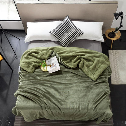 Double Layer Fleece Throw Blanket