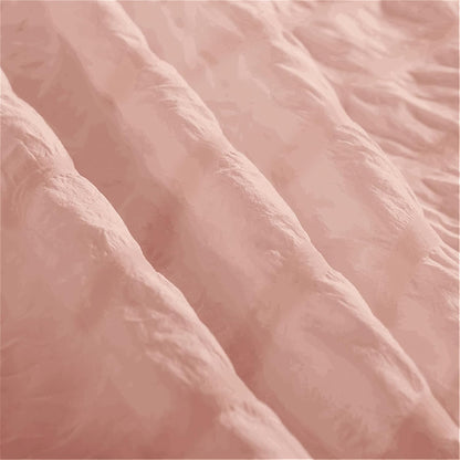 Beige Seersucker Bedding Set King Size Puckering Seersucker Duvet Cover Set,Soft Microfiber,2 Pillowcases and Zipper Closure,220×230cm