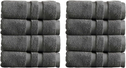 Christy Chroma Bath Towel Set | Set of 6 | 2 Bath 2 Hand 2 Face | Highly Absorbent Heavyweight 675GSM | Bold and Bright | Soft Smooth Shower Towels | 100% Cotton | Sustainably Made | Ash Grey