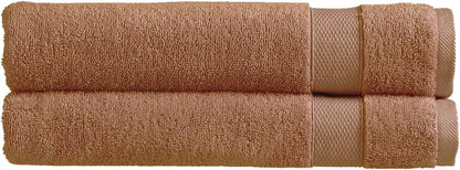 Christy Refresh Bathroom Towel Set | Set of 4 | 2 Bath 2 Hand | Quick Dry | Gentle Pastel Tones | Soft Absorbent Shower Towels | 100% Cotton 550GSM | Driftwood Brown