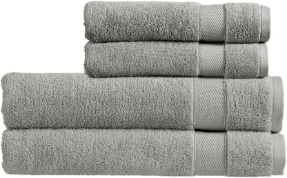 Christy Refresh Bathroom Towel Set | Set of 4 | 2 Bath 2 Hand | Quick Dry | Gentle Pastel Tones | Soft Absorbent Shower Towels | 100% Cotton 550GSM | Driftwood Brown