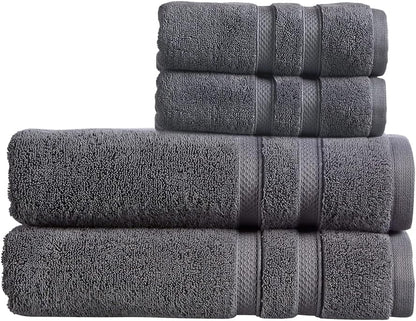 Christy Chroma Bath Towel Set | Set of 6 | 2 Bath 2 Hand 2 Face | Highly Absorbent Heavyweight 675GSM | Bold and Bright | Soft Smooth Shower Towels | 100% Cotton | Sustainably Made | Ash Grey
