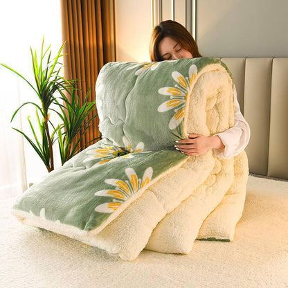 Fluffy Sherpa Comforter with Quilt Core