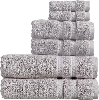 Christy Chroma Bath Towel Set | Set of 6 | 2 Bath 2 Hand 2 Face | Highly Absorbent Heavyweight 675GSM | Bold and Bright | Soft Smooth Shower Towels | 100% Cotton | Sustainably Made | Ash Grey