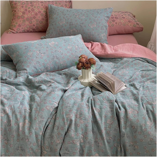 Butterfly Garden Cotton Gauze Bedding Set(4 PCS)
