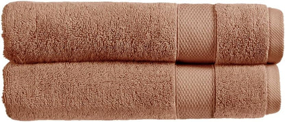 Christy Refresh Bathroom Towel Set | Set of 4 | 2 Bath 2 Hand | Quick Dry | Gentle Pastel Tones | Soft Absorbent Shower Towels | 100% Cotton 550GSM | Driftwood Brown