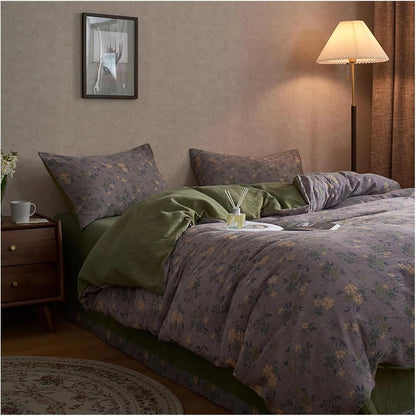 Olive Bloom Cotton Gauze Bedding Set(4 PCS)