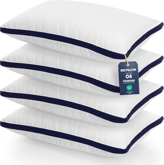 Utopia Bedding Pillows 2 Pack Queen Size, (Navy) Hotel Quality Pillows, Brushed Fabric, Bed Pillow for Back, Stomach or Side Sleepers - 18 x 26 inch / 45 x 66 cm