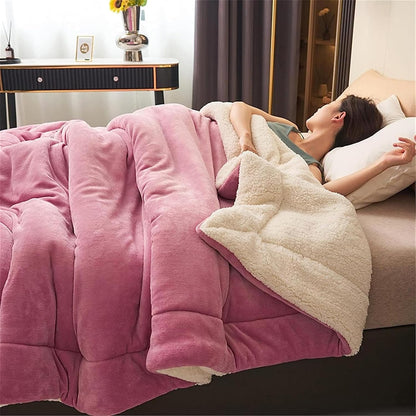 Sherpa Flannel Throw Blanket