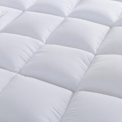 Hotel Quality Box Stitched Microfibre Mattress Topper 5cm Super soft Heavy Fill Orthopaedic Anti Allergy Quilted Mattress Topper (Double,137Cm X190cm)