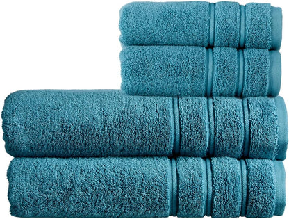 Christy Antalya Large Bath Towels | Set of 6 | 100% Turkish Cotton | 600GSM | Soft Plush Luxury Towel Set | 2 Bath Towels 2 Hand Towels 2 Face Cloths | Quick Dry | Denim Blue