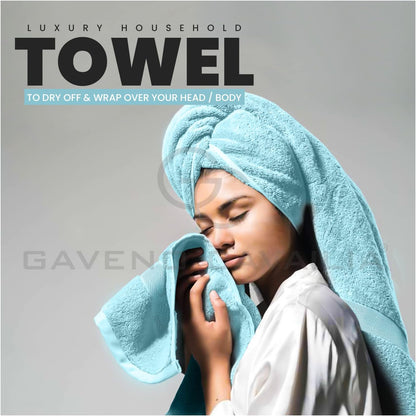 GC GAVENO CAVAILIA 10 Piece Towel Bale Set | Quick Drying Cotton Towel Highly Absorbent 450 GSM Silver Towels Set | Bathroom Towels Bale Set 4x Face 4x Hand 2x Bath Towels