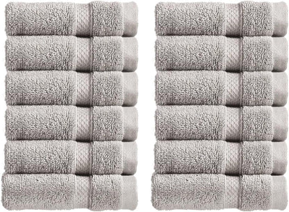 Christy Chroma Bath Towel Set | Set of 6 | 2 Bath 2 Hand 2 Face | Highly Absorbent Heavyweight 675GSM | Bold and Bright | Soft Smooth Shower Towels | 100% Cotton | Sustainably Made | Ash Grey