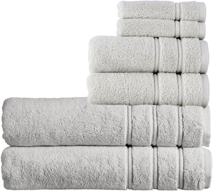 Christy Antalya Large Bath Towels | Set of 6 | 100% Turkish Cotton | 600GSM | Soft Plush Luxury Towel Set | 2 Bath Towels 2 Hand Towels 2 Face Cloths | Quick Dry | Denim Blue