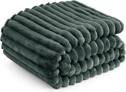 Bedsure Fleece Throw Blanket for Sofa - Fluffy Cosy Warm Blankets for Bed, Soft Cute Single Throw Gifts for Women and Girls, Ashley Blue, 130x170 cm